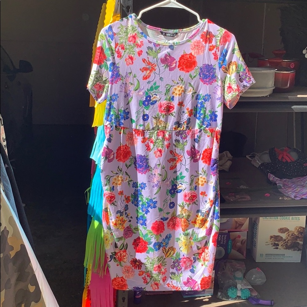 Maternity floral short sleeve bodycon dress